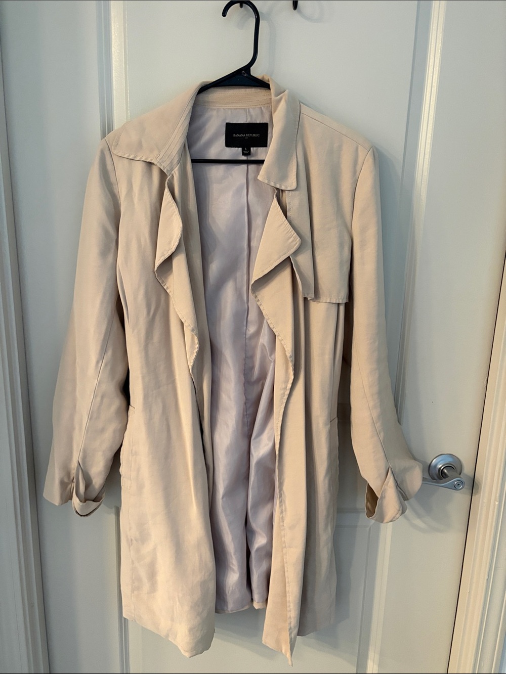 Banana Republic Light Beige Draped Trench Coat